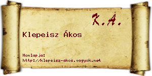 Klepeisz Ákos névjegykártya