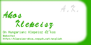 akos klepeisz business card